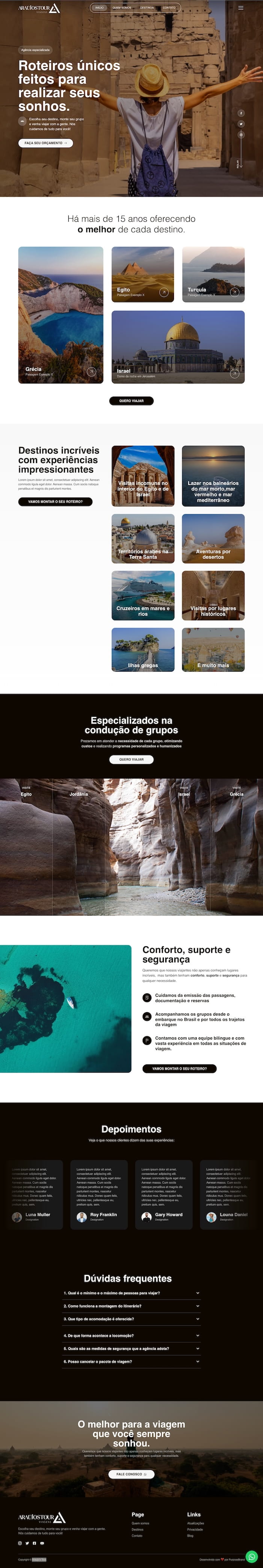 Página completa da Araujo's Tour
