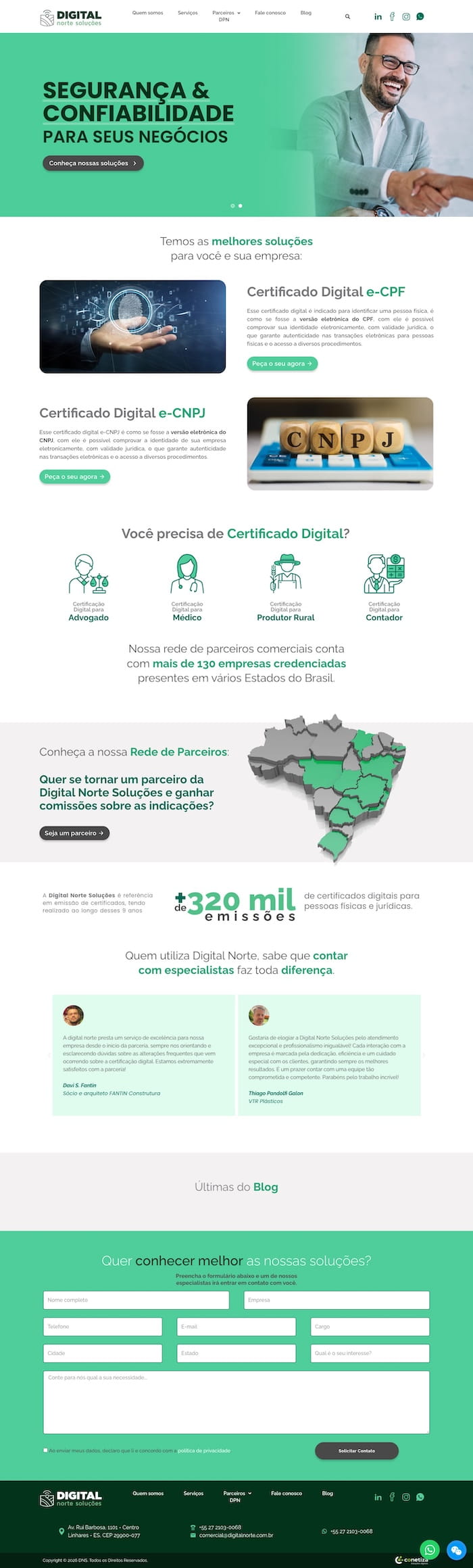 Página completa da Digital Norte Soluções