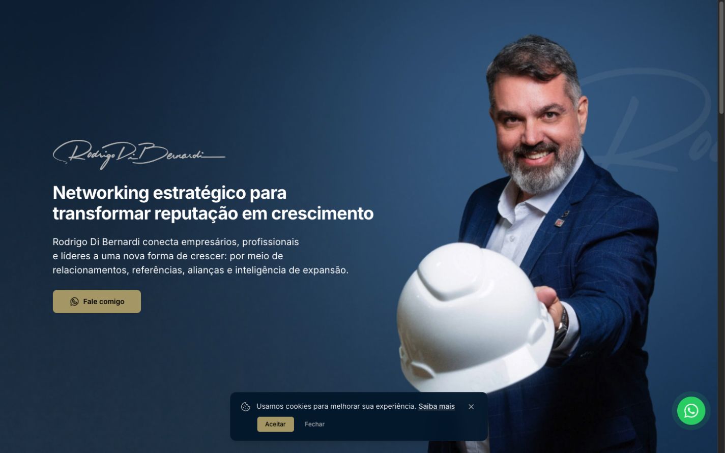 Landing Page Rodrigo Di Bernardi em notebook