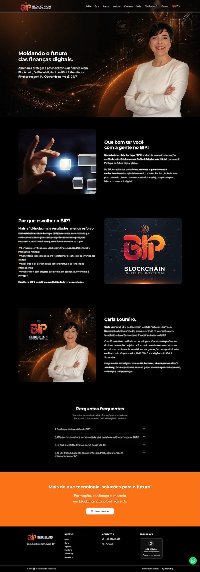 Site completo do Blockchain Institute Portugal