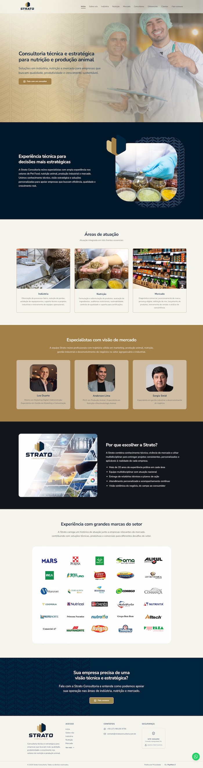 Site completo da Strato Consultoria